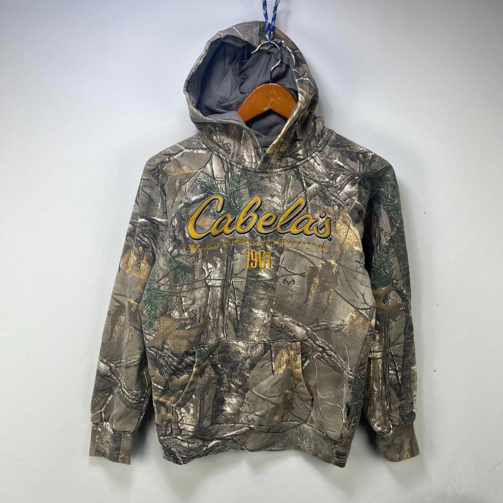 Vintage Cabela's Real Tree Camo Hoodie Youth XL